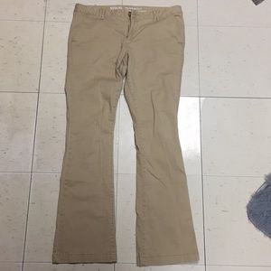Boot Cut Khaki Pants Mid Rise